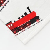 赤い蒸気列車のパタカスタマイズーン名 フリースブランケット (角)