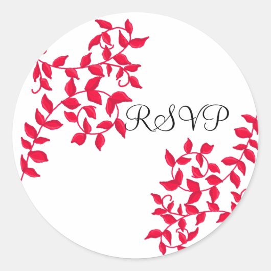 赤い蔓のRSVP ラウンドシール (正面)