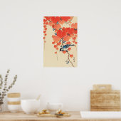 赤い蔦に鳥, 古邨 Bird on Red Ivy, Koson, Ukiyo-e ポスター (キッチン)