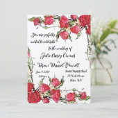 赤い薔薇のウェディング招待状 サンキューカード (スタンド正面)