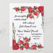 赤い薔薇のウェディング招待状 サンキューカード (正面/裏面)