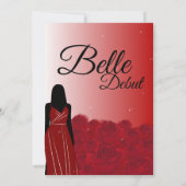 赤い薔薇のベル 18歳の誕生日デビュー招待状 招待状 (裏面)