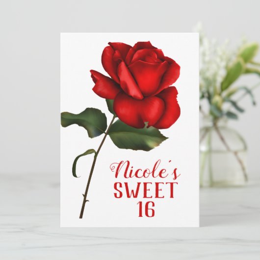 赤い薔薇の美女と野獣 スウィート16パーティー 招待状 (スタンド正面)