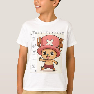 赤い薬を持つかわいいアニメのトナカイキャラクター Tシャツ