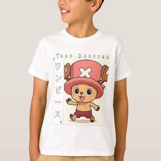 赤い薬を持つかわいいアニメのトナカイキャラクター Tシャツ (正面)