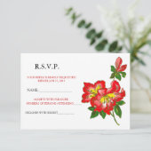 赤い蘭のウェディングフラワー RSVP 発表 2 招待状 (スタンド正面)