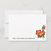 赤い蘭のウェディングフラワー RSVP 発表 2 招待状 (裏面)