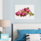 赤い蘭のプリントポスター 右側の箔押しアクセント 箔ポスター (インサイチュ (寝室))