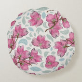 赤い蘭の丸い枕 – 花びらのパーティービデオ ラウンドクッション (裏面)