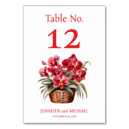 赤い蘭の水の色結婚のテーブル番号 テーブルナンバー