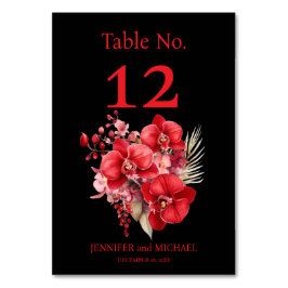 赤い蘭の水の色結婚のテーブル番号 テーブルナンバー