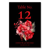 赤い蘭の水の色結婚のテーブル番号 テーブルナンバー (裏面)