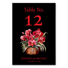 赤い蘭の水の色結婚のテーブル番号 テーブルナンバー