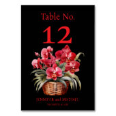 赤い蘭の水の色結婚のテーブル番号 テーブルナンバー (裏面)