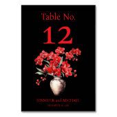 赤い蘭の水の色結婚のテーブル番号 テーブルナンバー (裏面)