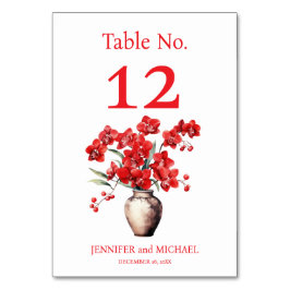 赤い蘭の水の色結婚のテーブル番号 テーブルナンバー