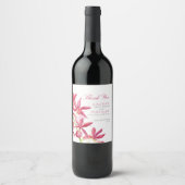 赤い蘭の水色の結婚植物感謝していのあなた ワインラベル (正面)