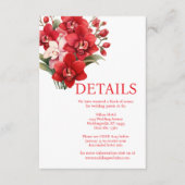 赤い蘭の結婚詳細エンクロージャカード エンクロージャーカード (正面)