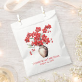 赤い蘭の花のフローラ結婚ズ フェイバーバッグ (クリップ留めされた状態)