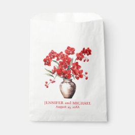 赤い蘭の花のフローラ結婚ズ フェイバーバッグ