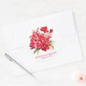 赤い蘭の花のフローラ結婚ズ ラウンドシール (封筒)