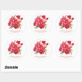 赤い蘭の花のフローラ結婚ズ ラウンドシール (シート)