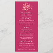 赤い蘭の花の水色結婚のメニュー メニュー (裏面)