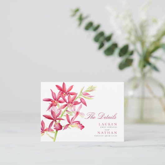 赤い蘭結婚の便利な詳細エンクロージャカード エンクロージャーカード (スタンド正面)