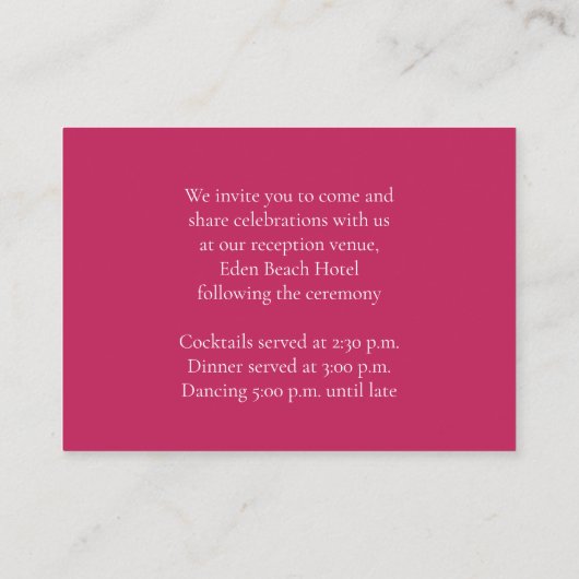 赤い蘭結婚の便利な詳細エンクロージャカード エンクロージャーカード (裏面)