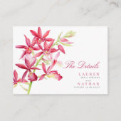 赤い蘭結婚の便利な詳細エンクロージャカード エンクロージャーカード (正面)