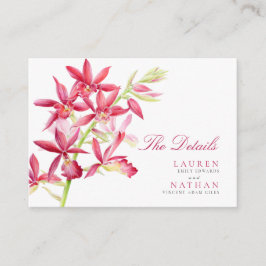 赤い蘭結婚の便利な詳細エンクロージャカード エンクロージャーカード