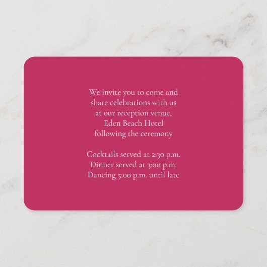 赤い蘭結婚の便利な詳細エンクロージャカード エンクロージャーカード (裏面)