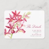 赤い蘭結婚の便利な詳細エンクロージャカード エンクロージャーカード (正面)