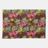 赤い蘭。 キッチンタオル (横)