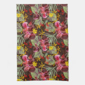 赤い蘭。 キッチンタオル (縦)