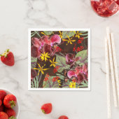 赤い蘭。 スタンダードカクテルナプキン (インサイチュ)