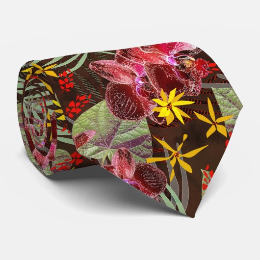 赤い蘭。 ネクタイ (ロール)