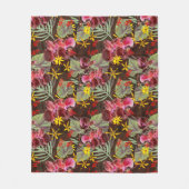 赤い蘭。 フリースブランケット (正面)