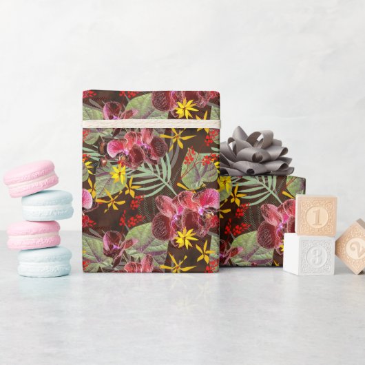 赤い蘭。 ラッピングペーパー (ベビーシャワー)