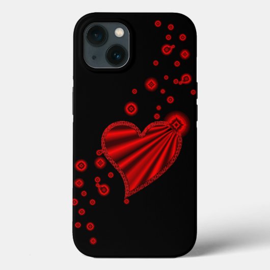 赤い虹のハート(星を黒に設定) Case-Mate iPhoneケース (裏面)