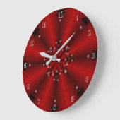 赤い虹の上のクリスマスアートデコ ラージ壁時計 (傾斜)