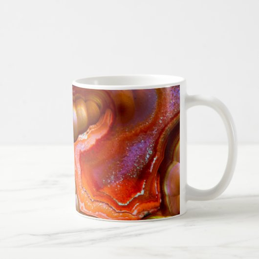 赤い虹色の炎のオパール コーヒーマグカップ (右)