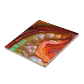 赤い虹色の炎のオパール タイル (側面)