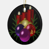 赤い蝋燭 セラミックオーナメント (左)