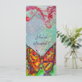 赤い蝶が青緑のターコイズゴールドの輝きの中で舞う 招待状 (スタンド正面)