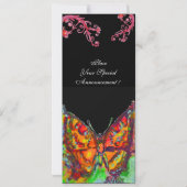 赤い蝶と花の渦　ゴールドイエロー ブラック 招待状 (裏面)