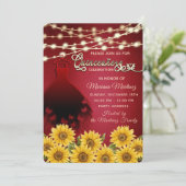 赤い蝶のドレスひまわり文字列ライトカンス 招待状 (スタンド正面)