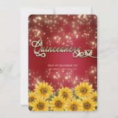 赤い蝶のドレスひまわり文字列ライトカンス 招待状 (裏面)