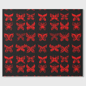 赤い蝶の包装紙 ラッピングペーパー (フラット)