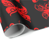 赤い蝶の包装紙 ラッピングペーパー (ロールコーナー)